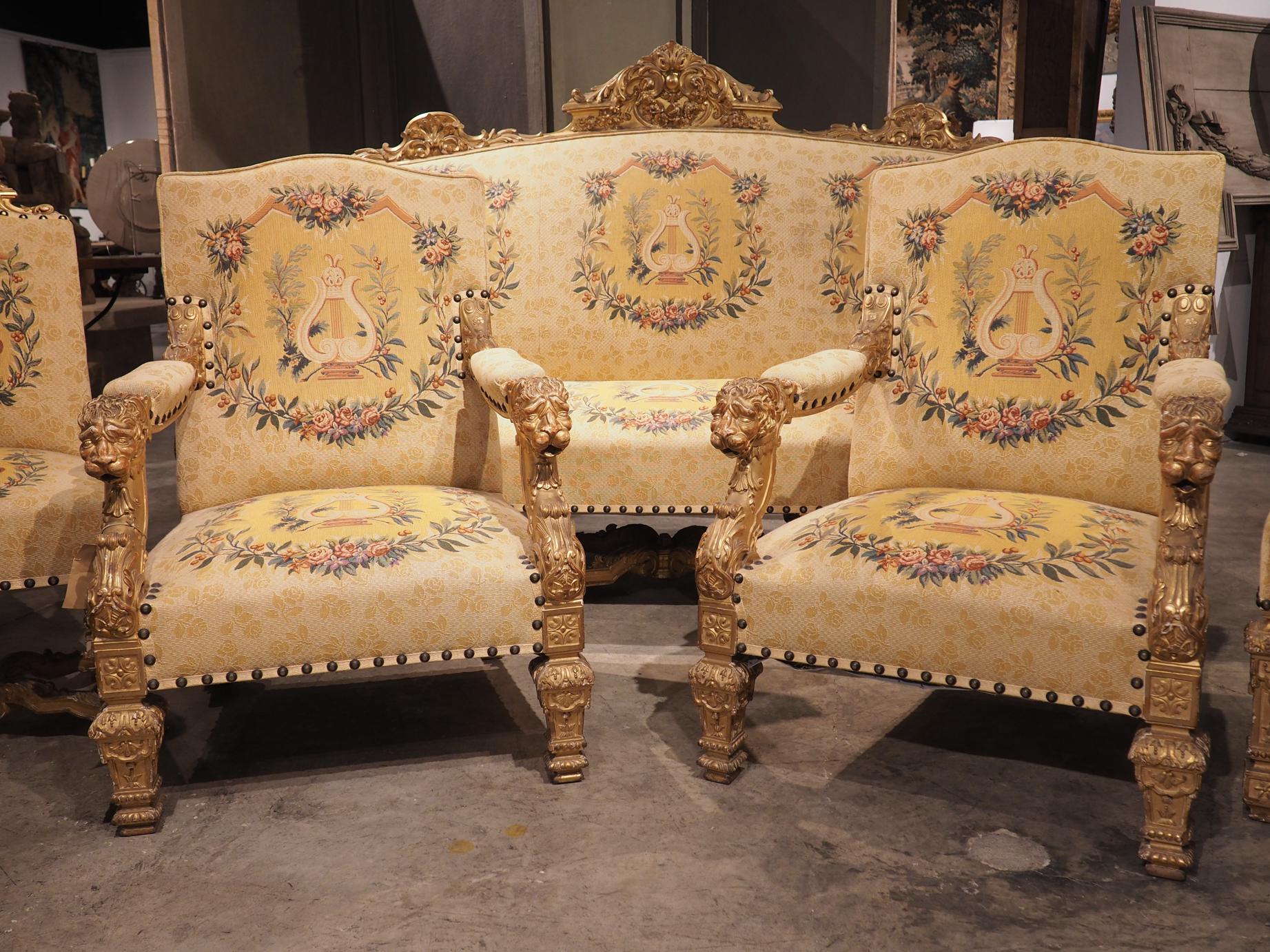 French Louis XV Rococo style three pieces Sofa Suite