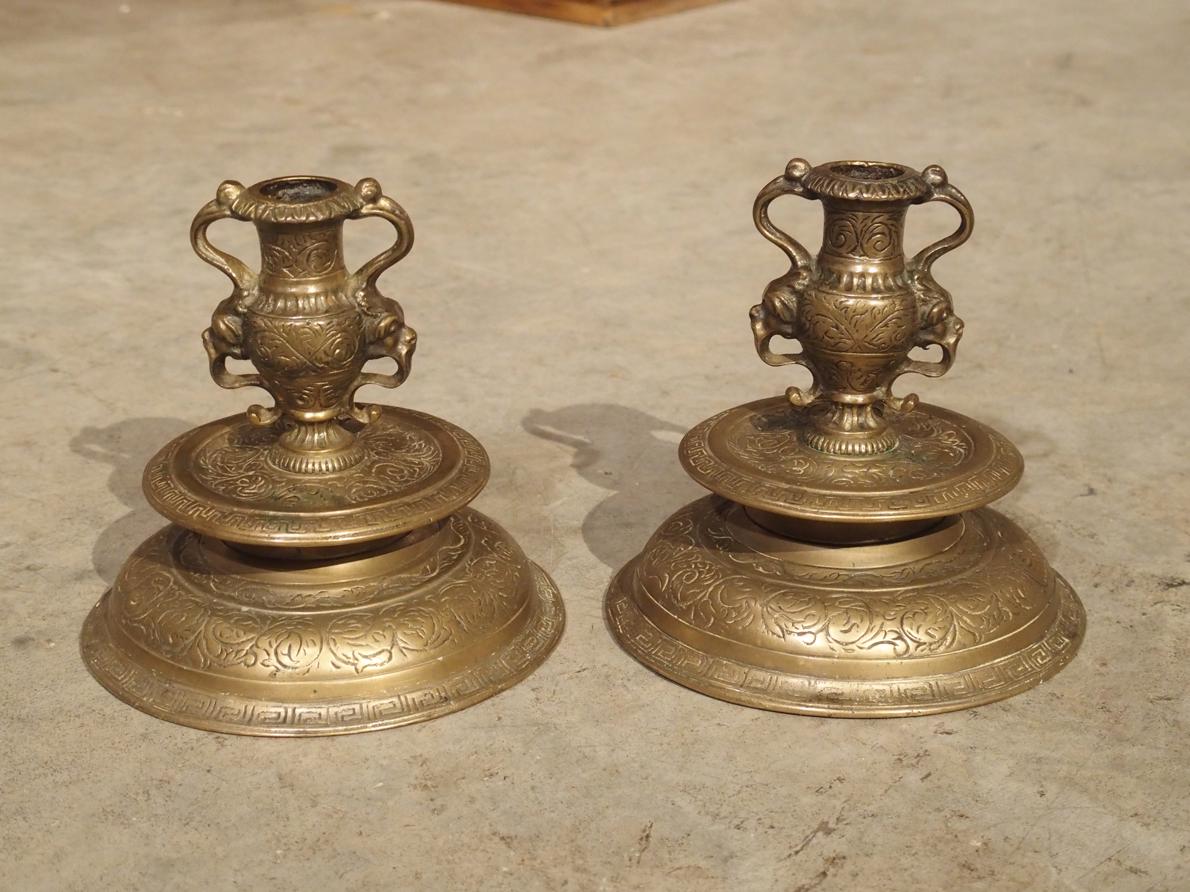 Bevise Betydning generøsitet Pair of Antique French Renaissance Style Bronze Candlesticks, 19th Century  - Le Louvre French Antiques