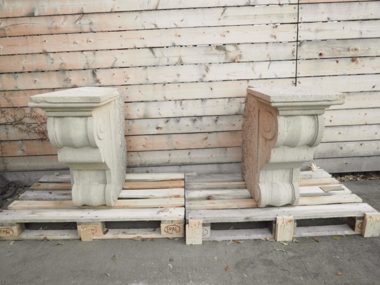 Pair of 19th Century French Balcony Corbels in Carved Pierre de ...