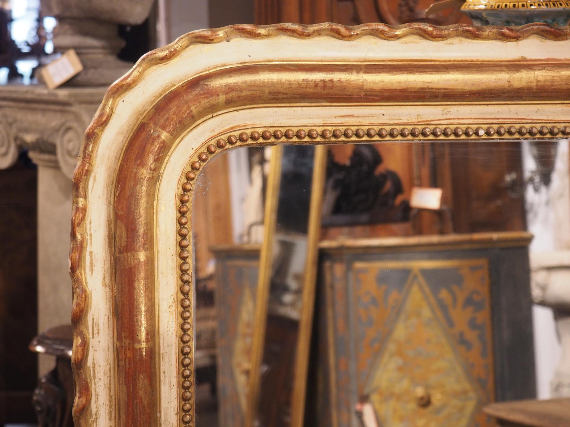 Antique French Painted and Gilt Louis Philippe Style Mirror with Scalloped  Edges, 19th Century - Le Louvre French Antiques
