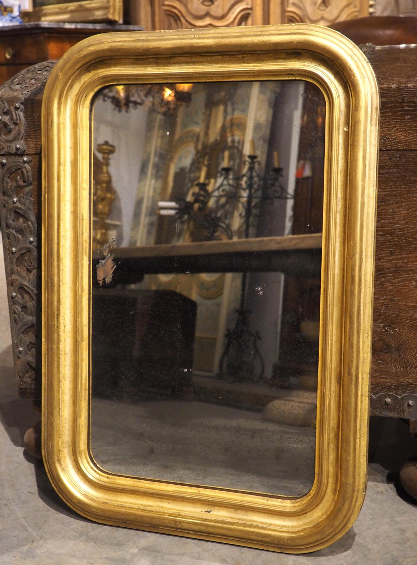 Gold Mottled Glass Mirror 