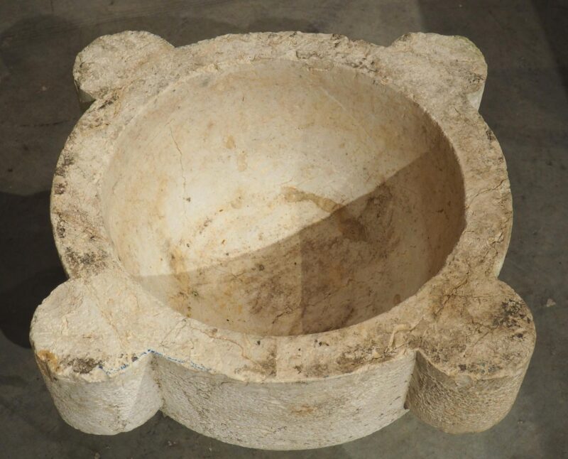 Oversized French 18th Century Carved and Hammered Stone Mortar with Pestle - Image 12