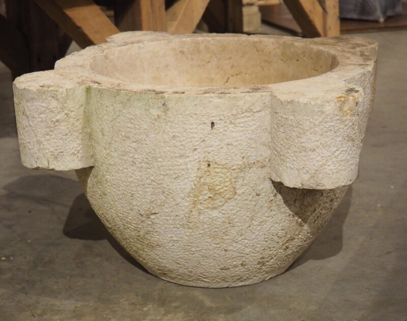 Oversized French 18th Century Carved and Hammered Stone Mortar with Pestle - Image 13