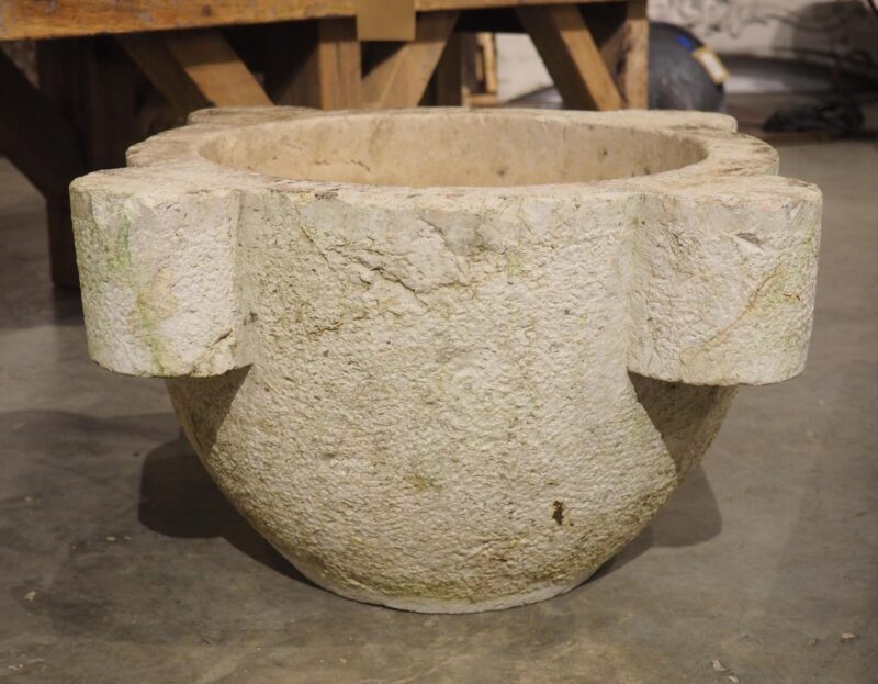 Oversized French 18th Century Carved and Hammered Stone Mortar with Pestle - Image 14