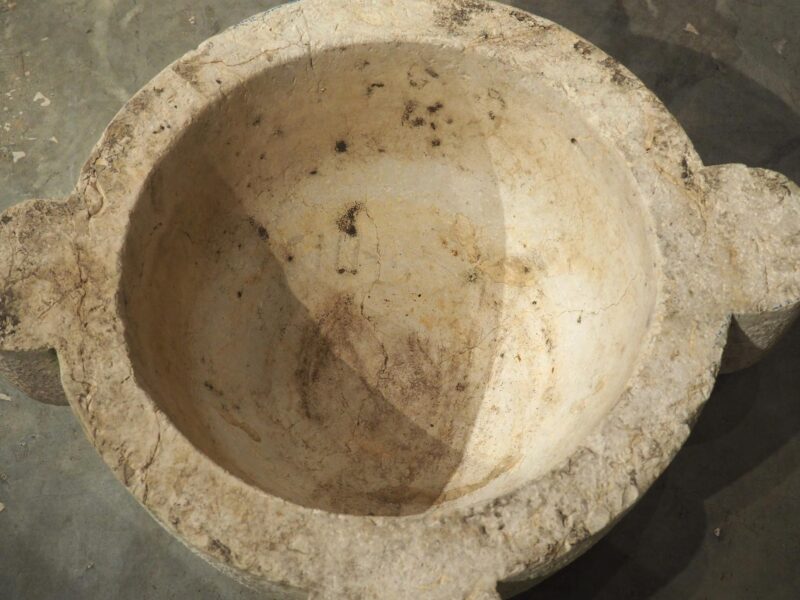 Oversized French 18th Century Carved and Hammered Stone Mortar with Pestle - Image 4