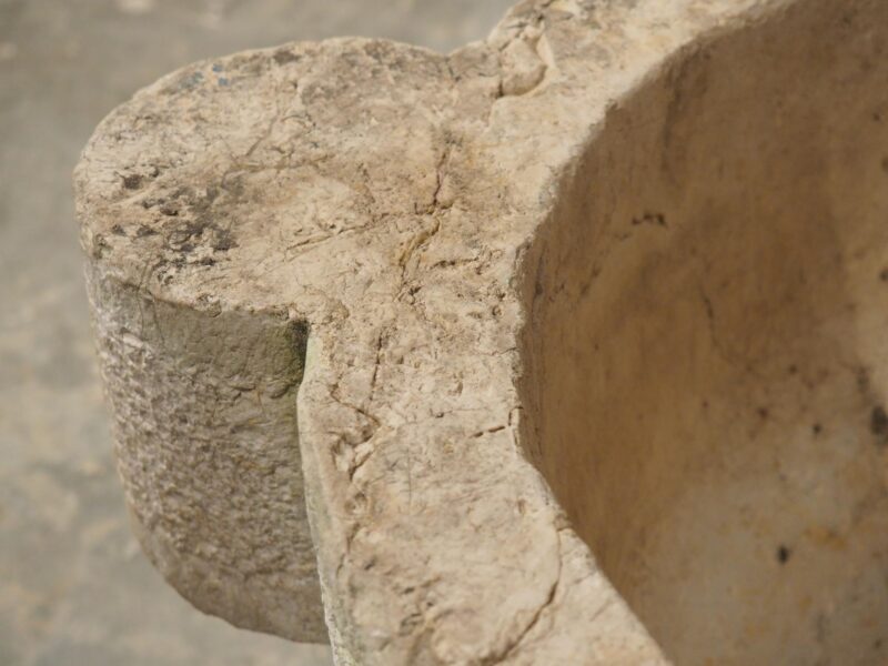 Oversized French 18th Century Carved and Hammered Stone Mortar with Pestle - Image 5