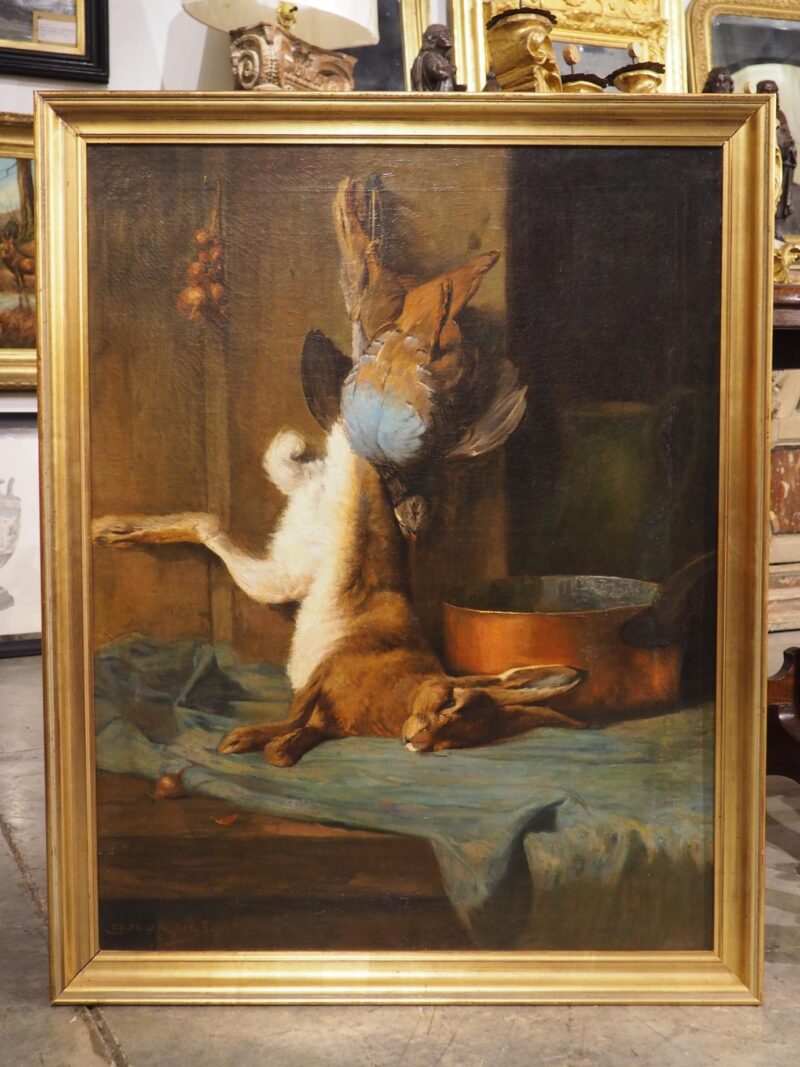 19th Century French Nature Morte Oil Painting in Giltwood Frame, Signed Georges - Image 13