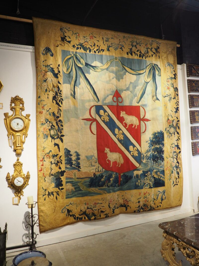 Rare, Noble Coat of Arms Tapestry, Order of Santiago, Trogner Family, C. 1650 - Image 15