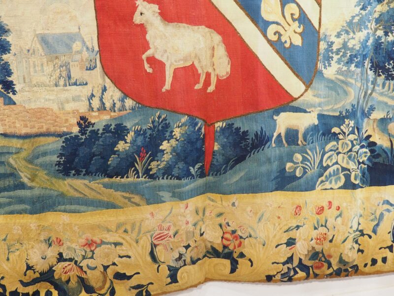 Rare, Noble Coat of Arms Tapestry, Order of Santiago, Trogner Family, C. 1650 - Image 18