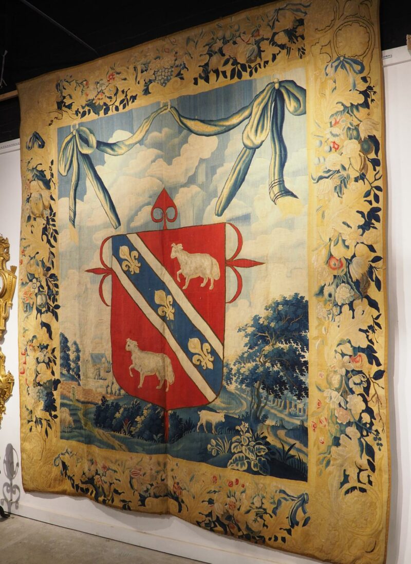 Rare, Noble Coat of Arms Tapestry, Order of Santiago, Trogner Family, C. 1650 - Image 4