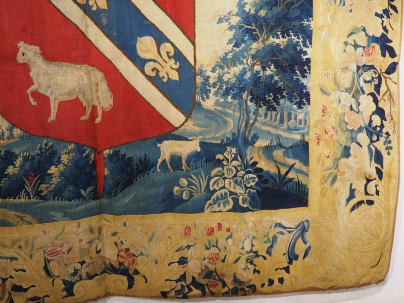 Rare, Noble Coat of Arms Tapestry, Order of Santiago, Trogner Family, C. 1650 - Image 5