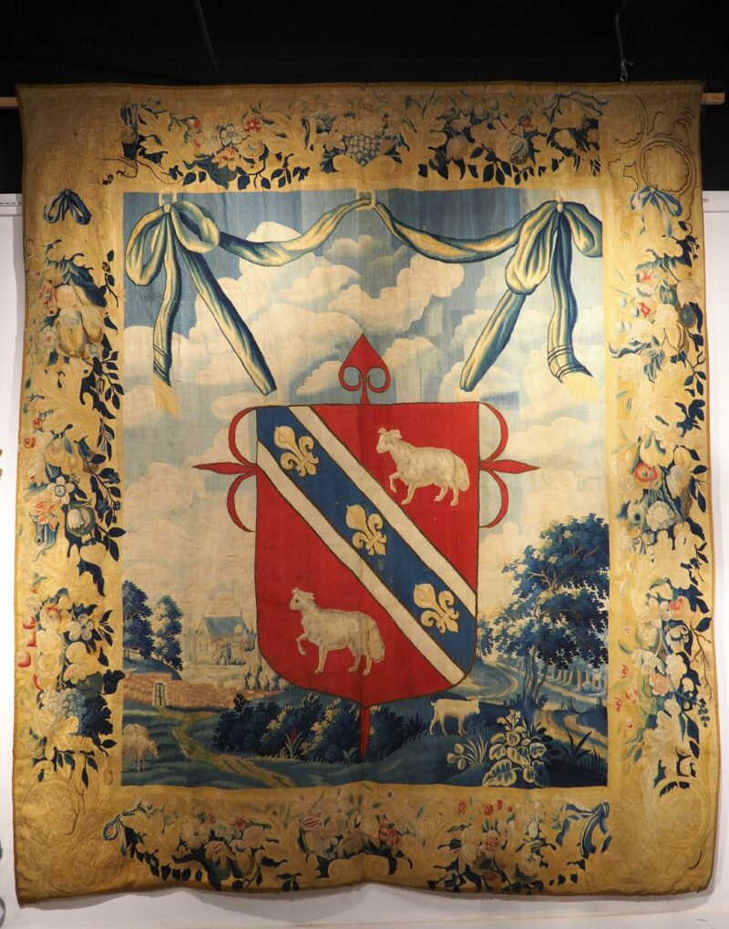 Rare, Noble Coat of Arms Tapestry, Order of Santiago, Trogner Family, C. 1650