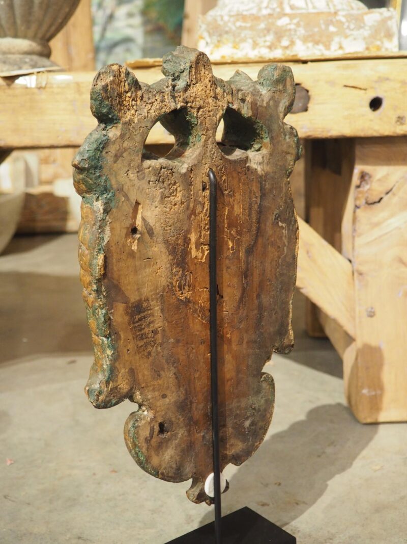 17th Century Dutch Wooden Coat of Arms Cartouche on Stand - Image 2