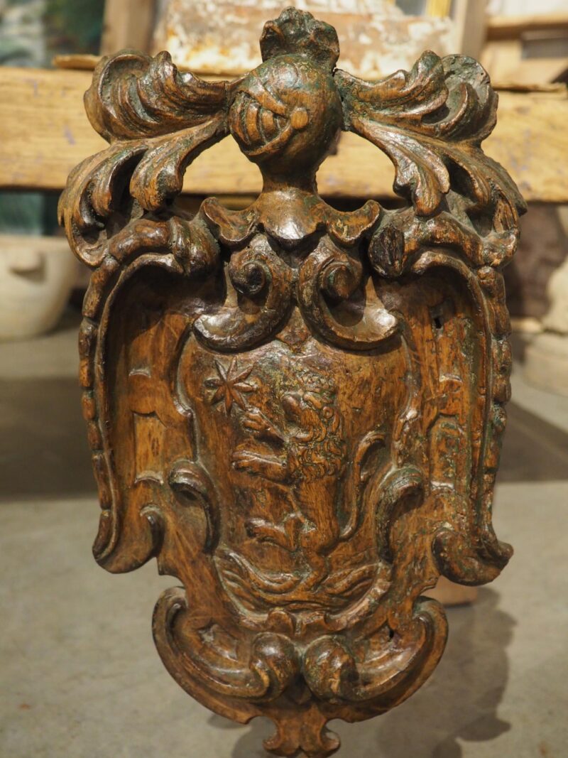 17th Century Dutch Wooden Coat of Arms Cartouche on Stand - Image 10