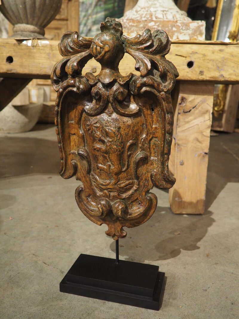 17th Century Dutch Wooden Coat of Arms Cartouche on Stand - Image 11