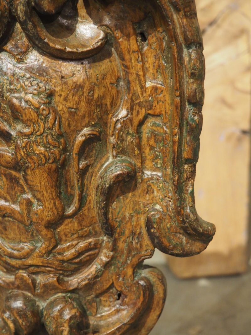 17th Century Dutch Wooden Coat of Arms Cartouche on Stand - Image 8