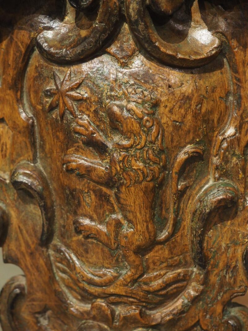 17th Century Dutch Wooden Coat of Arms Cartouche on Stand - Image 9