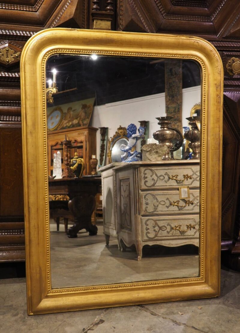 Circa 1850 French Gold Louis Philippe Mirror with Greek Key Motif - Image 15