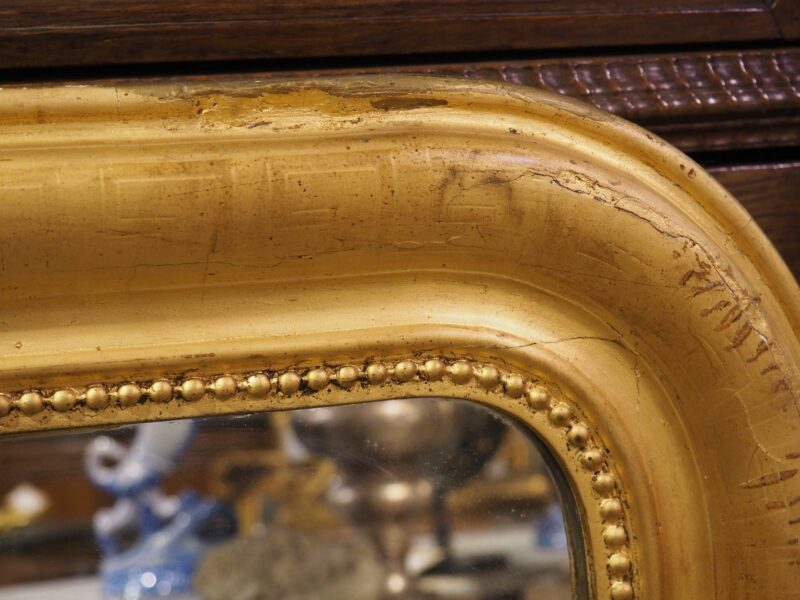 Circa 1850 French Gold Louis Philippe Mirror with Greek Key Motif - Image 6