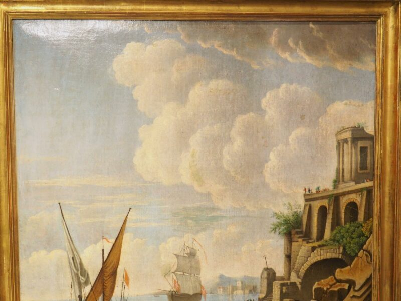 18th Century French Port Scene Oil Painting from Provence - Image 18