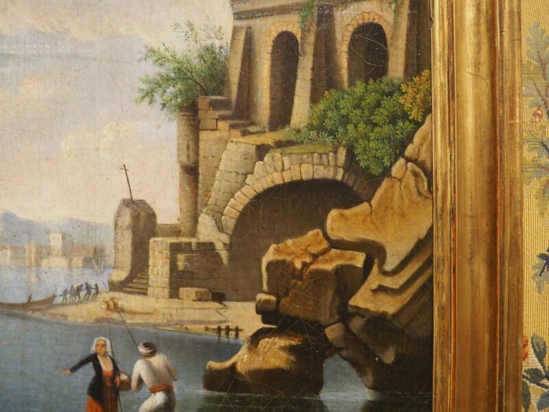 18th Century French Port Scene Oil Painting from Provence - Image 21