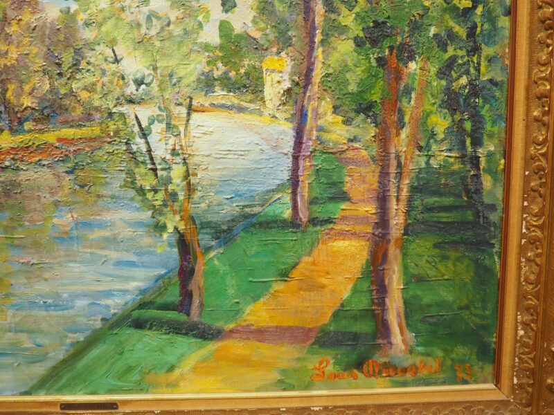 “Rivière La Marne”, 20th Century French Oil on Canvas Painting by Ducatel - Image 13