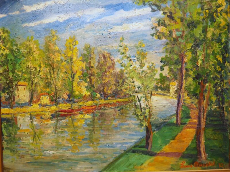 “Rivière La Marne”, 20th Century French Oil on Canvas Painting by Ducatel - Image 14