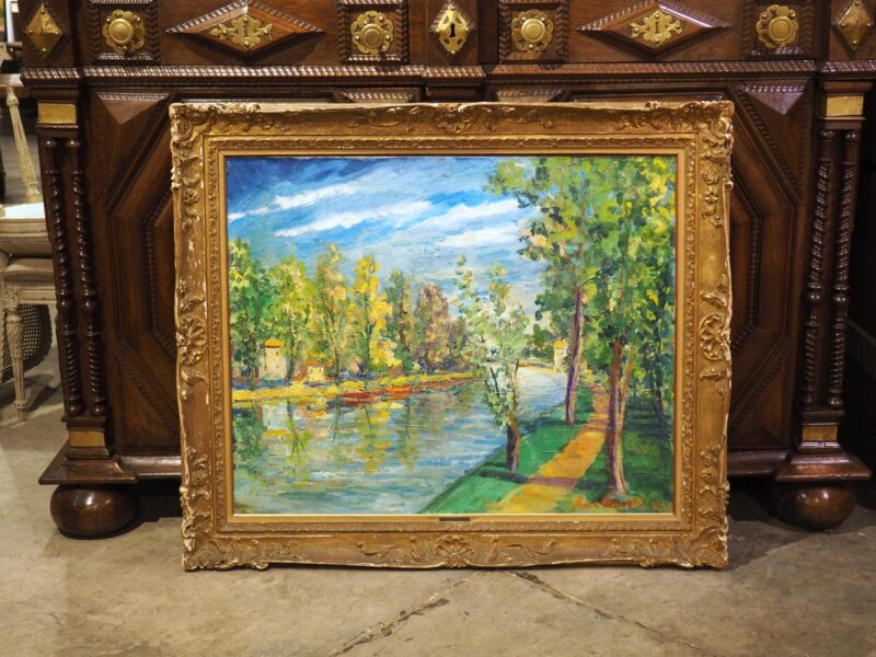 “Rivière La Marne”, 20th Century French Oil on Canvas Painting by Ducatel - Image 4