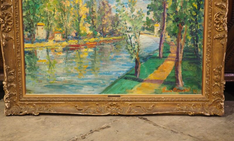 “Rivière La Marne”, 20th Century French Oil on Canvas Painting by Ducatel - Image 5