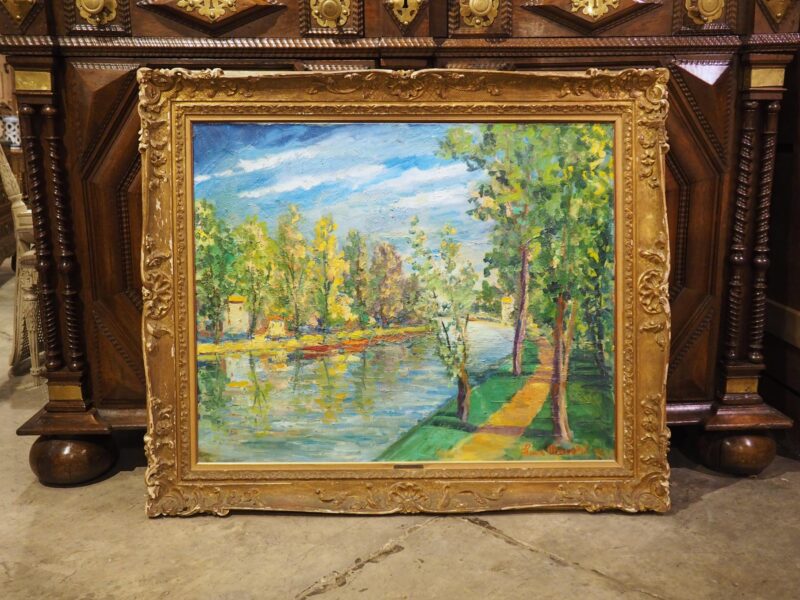 “Rivière La Marne”, 20th Century French Oil on Canvas Painting by Ducatel - Image 6