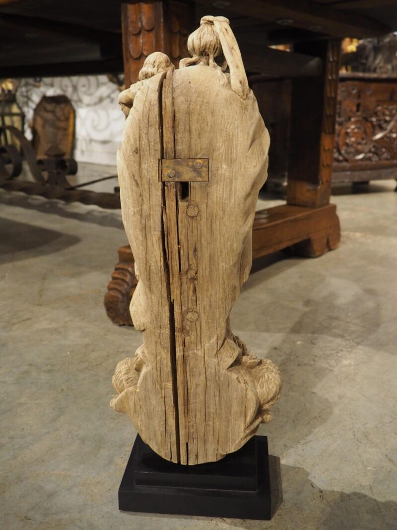 18th Century French Oak Sculpture of Madonna and Child - Image 12