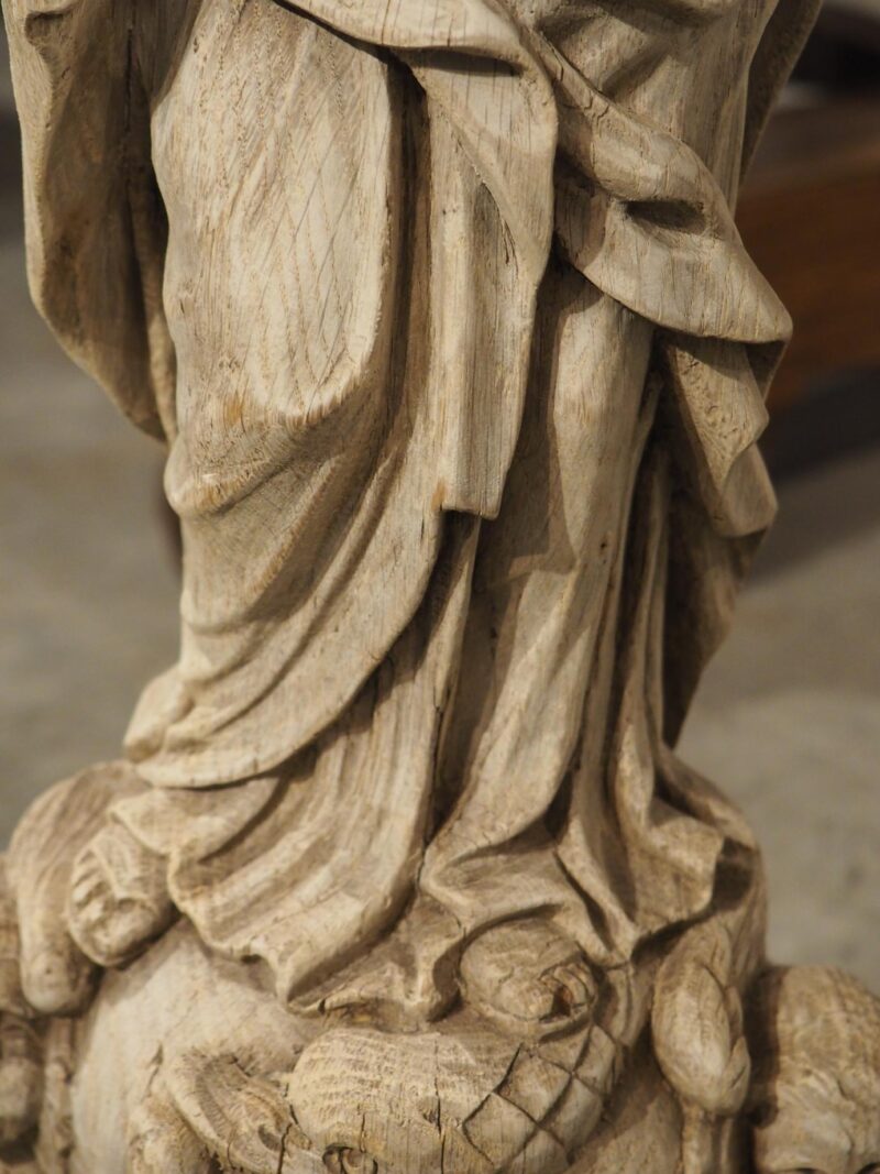 18th Century French Oak Sculpture of Madonna and Child - Image 7