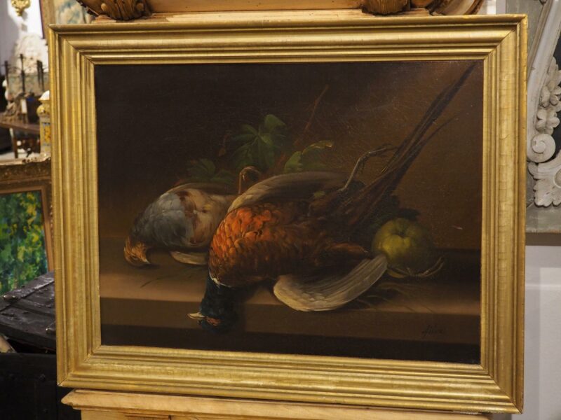 19th Century French School Nature Morte Oil on Canvas Painting in Giltwood Frame - Image 2