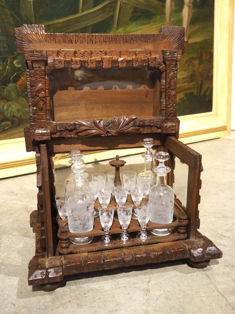 19th Century French Black Forest Cave A Liqueur with Etched Glass Hunting Motifs - Image 14