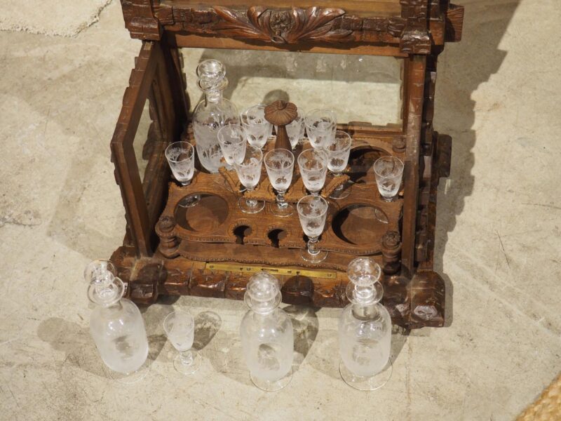 19th Century French Black Forest Cave A Liqueur with Etched Glass Hunting Motifs - Image 3