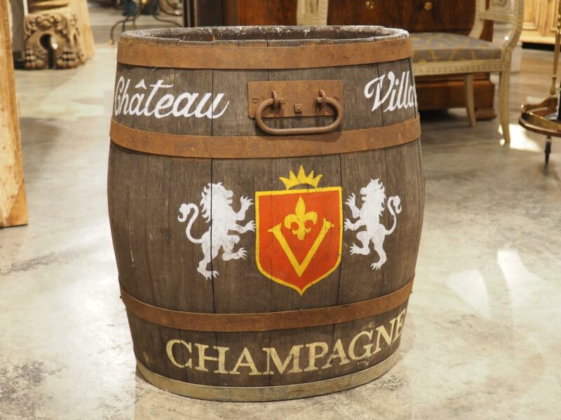 Chateau Villaret French Antique Champagne Barrel or Planter, Circa 1920s