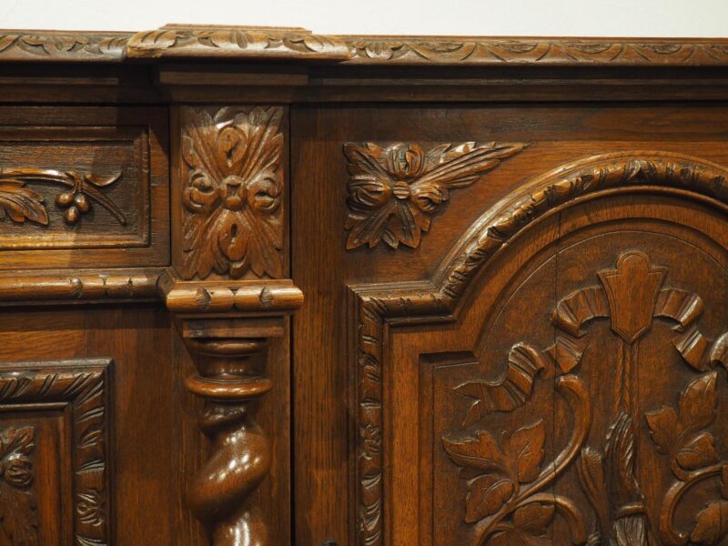 A Long Antique French Oak Hunting Lodge Buffet Enfilade, Circa 1890 - Image 11