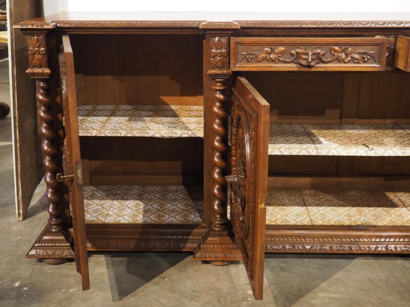 A Long Antique French Oak Hunting Lodge Buffet Enfilade, Circa 1890 - Image 16