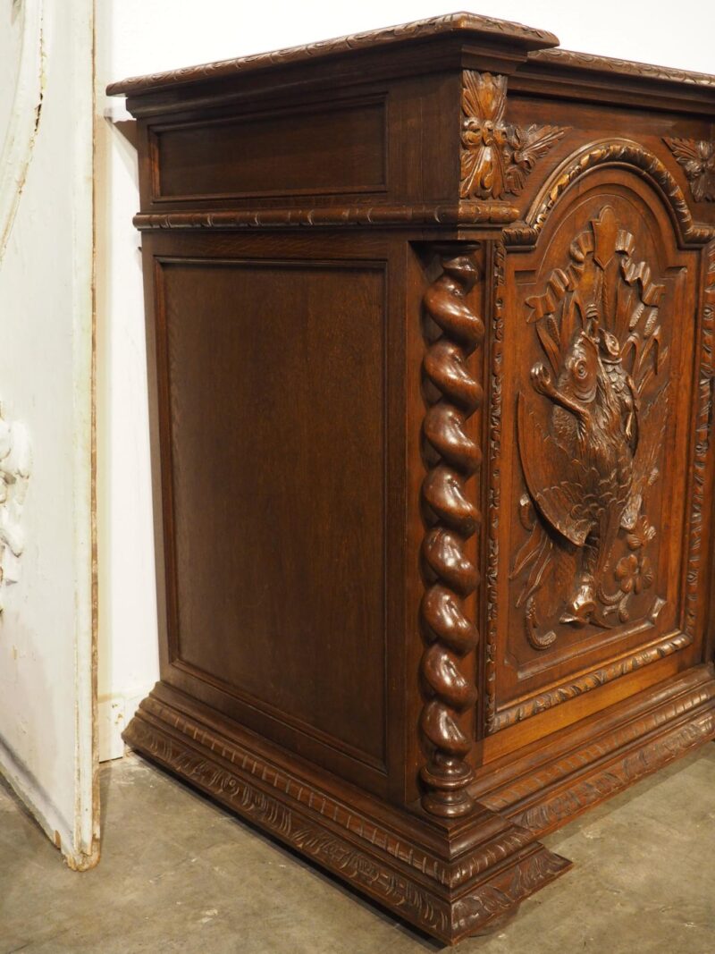 A Long Antique French Oak Hunting Lodge Buffet Enfilade, Circa 1890 - Image 4