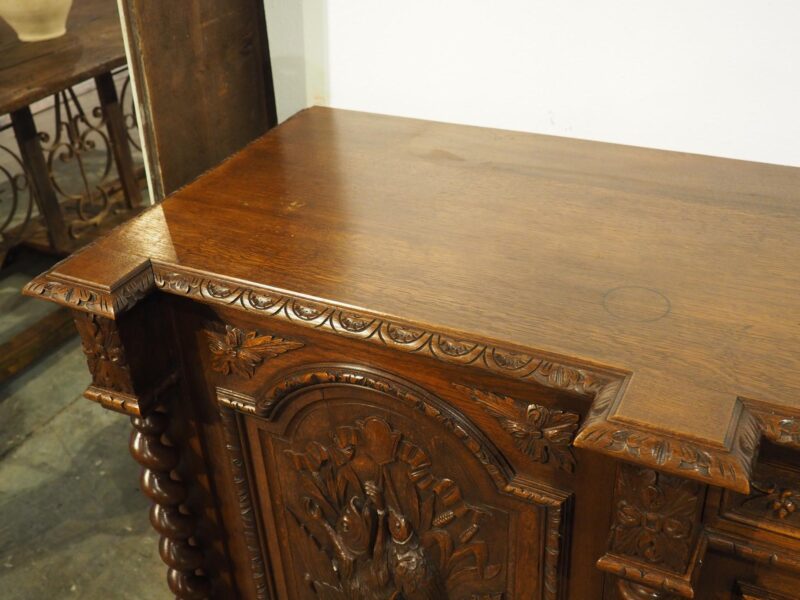 A Long Antique French Oak Hunting Lodge Buffet Enfilade, Circa 1890 - Image 5