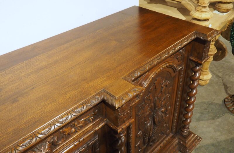 A Long Antique French Oak Hunting Lodge Buffet Enfilade, Circa 1890 - Image 6