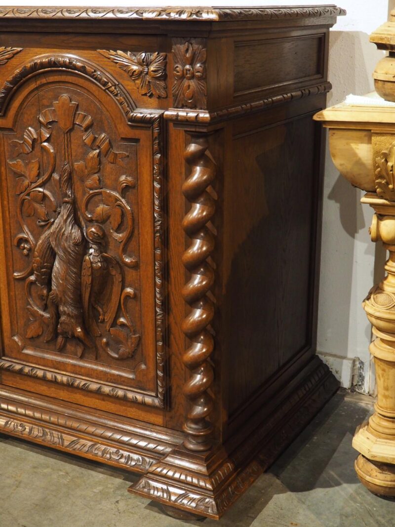 A Long Antique French Oak Hunting Lodge Buffet Enfilade, Circa 1890 - Image 9