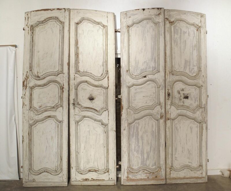 Set of Four Painted 18th Century Interior Doors from Provence, France