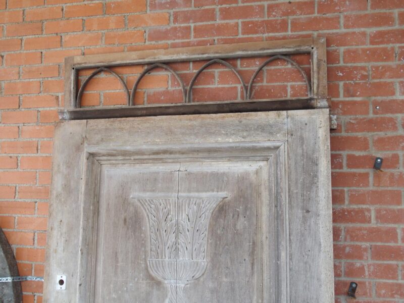 Heavy 19th Century French Walnut Entry Door with Carved Urn and Foliate Motifs - Image 2