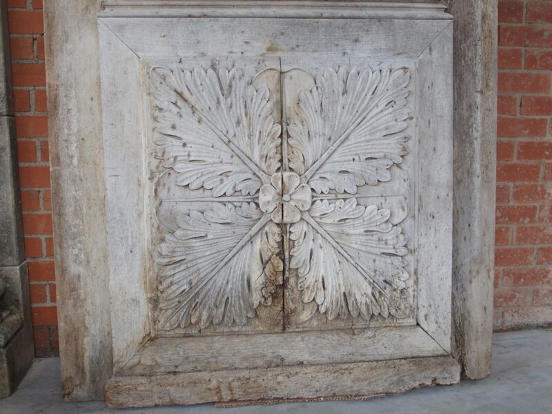 Heavy 19th Century French Walnut Entry Door with Carved Urn and Foliate Motifs - Image 5