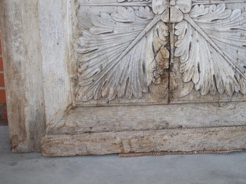 Heavy 19th Century French Walnut Entry Door with Carved Urn and Foliate Motifs - Image 6