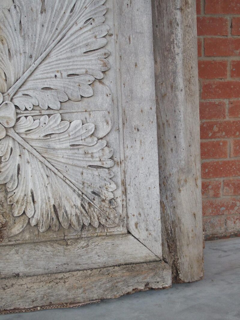 Heavy 19th Century French Walnut Entry Door with Carved Urn and Foliate Motifs - Image 7