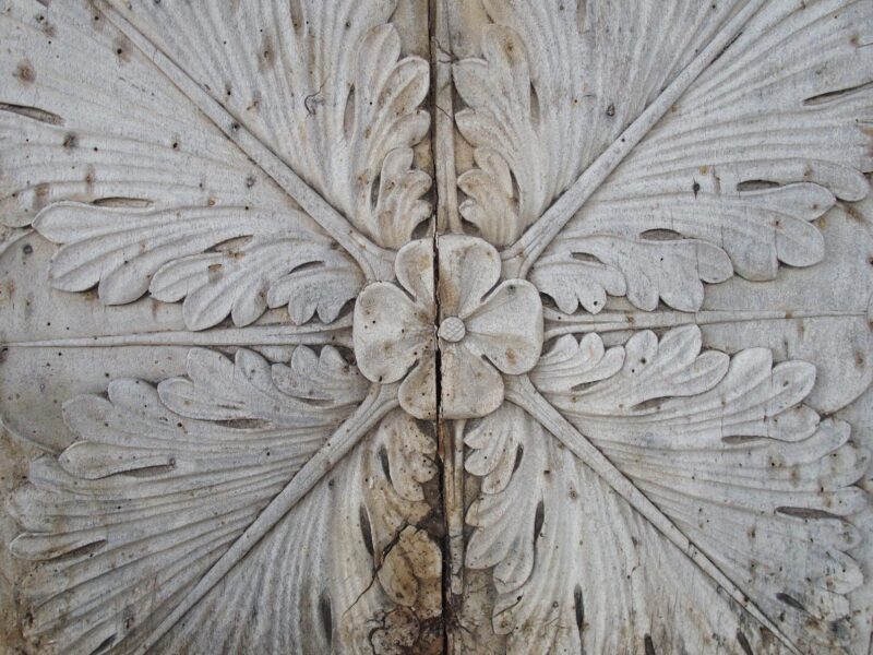 Heavy 19th Century French Walnut Entry Door with Carved Urn and Foliate Motifs - Image 8