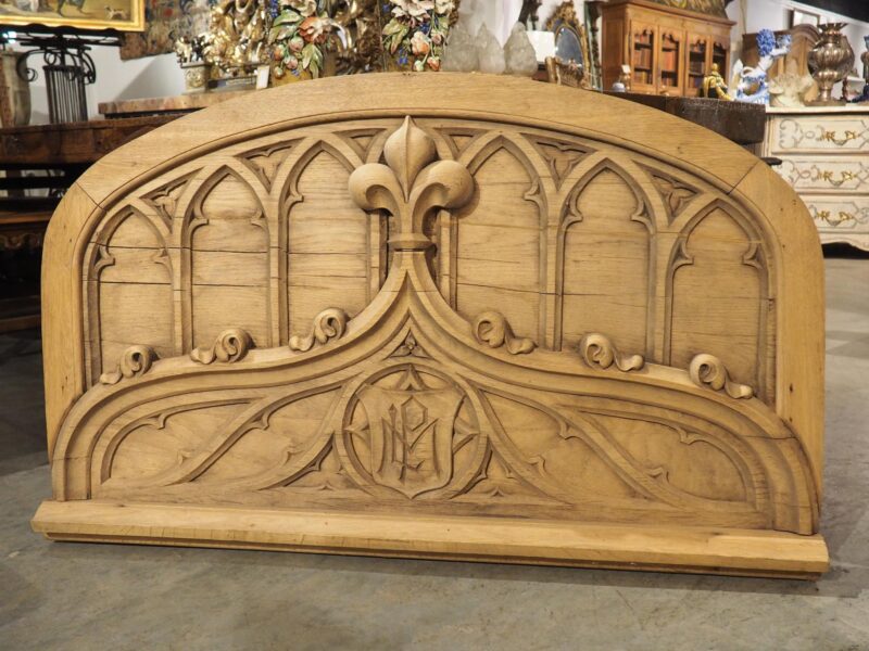 French Carved Oak Gothic Style Overdoor, Circa 1910 - Image 3