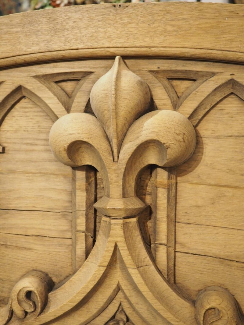 French Carved Oak Gothic Style Overdoor, Circa 1910 - Image 5